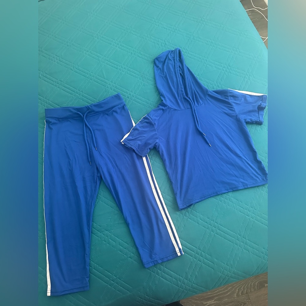 Blue Women's Hoodie and Pants Set